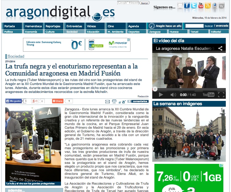 Enoturismo de Aragón en FITUR 2014